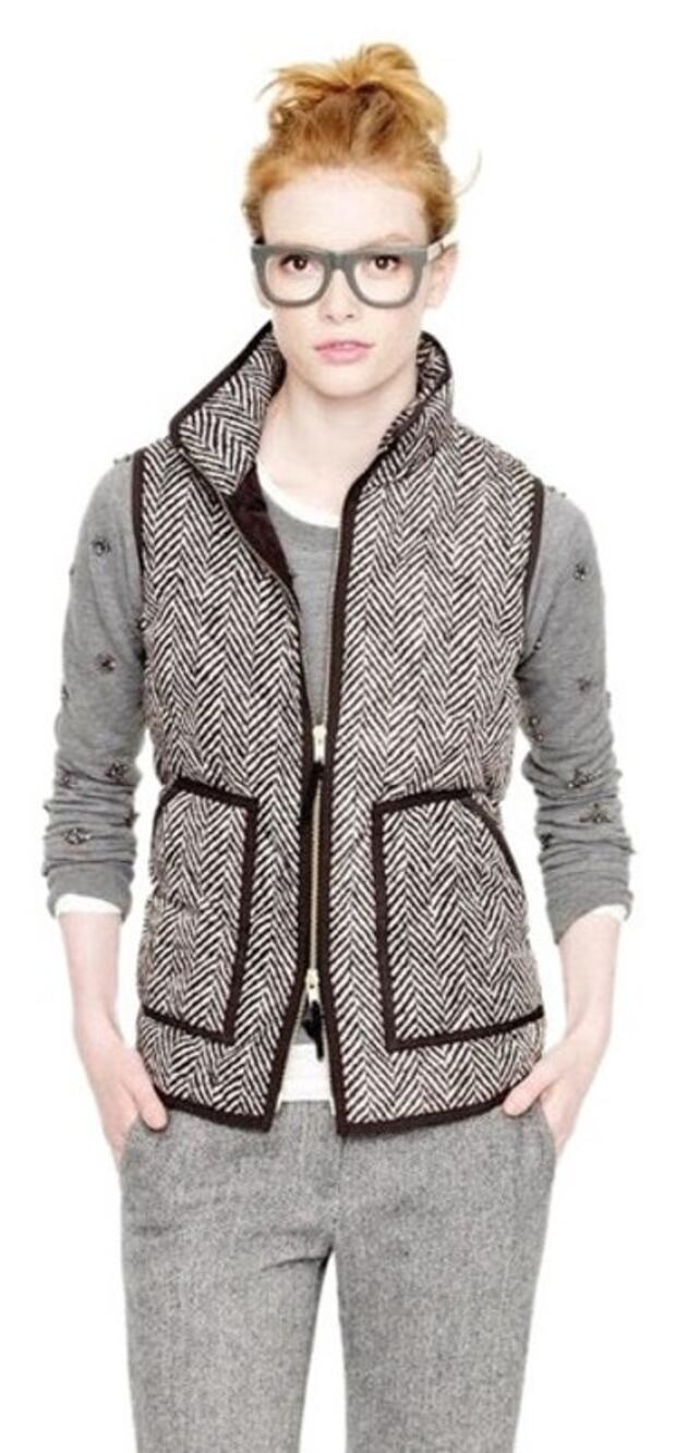 J Crew Quilted Herringbone Puffer Vest S